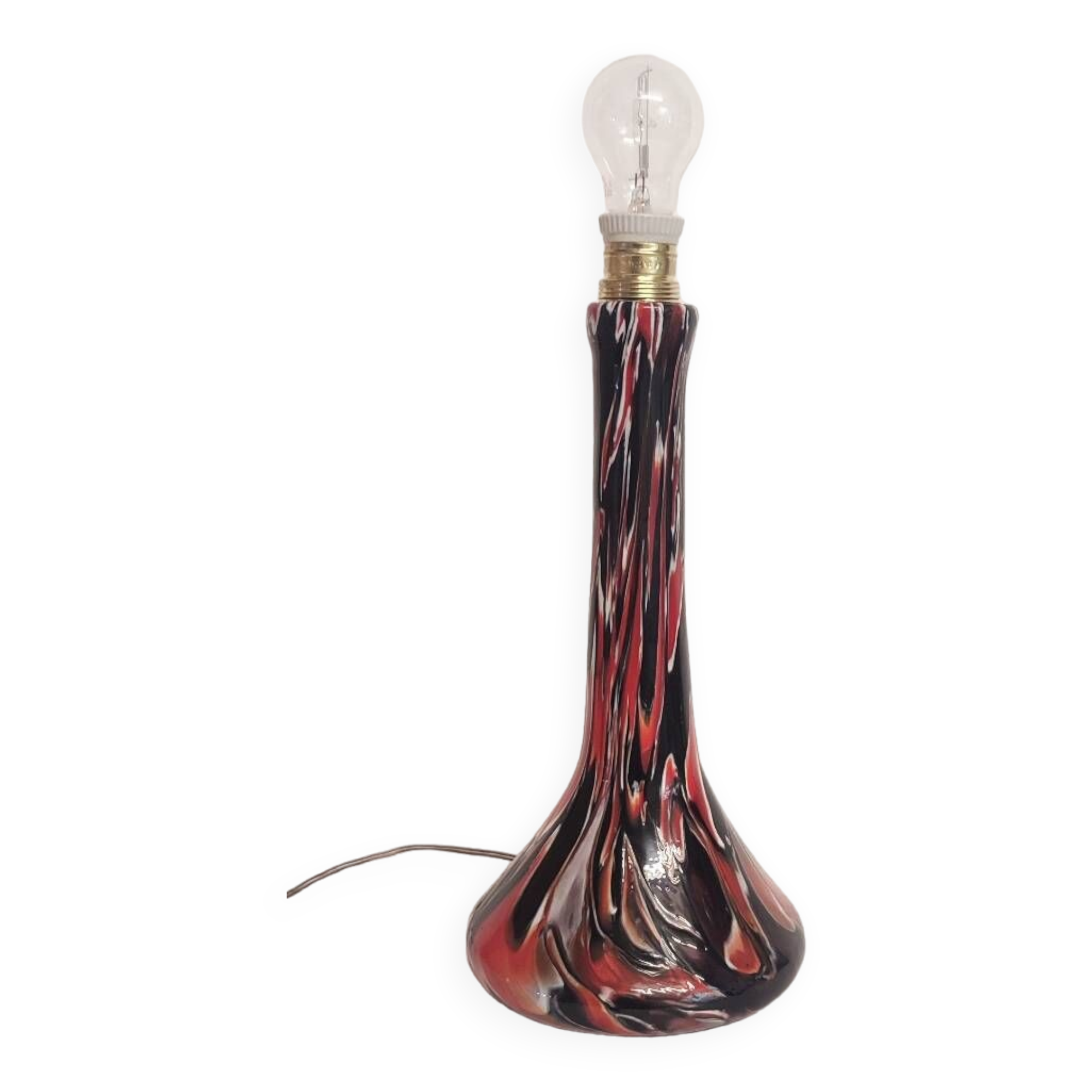 Lampe de table cristal. Italie, années 1970.