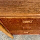 Vintage Danish desk in teak and oak by Børge Mogensen for Søborg Møbelfabrik, 1960s.
