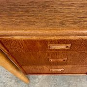 Vintage Danish desk in teak and oak by Børge Mogensen for Søborg Møbelfabrik, 1960s.