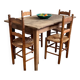 4 Art Populaire chairs in wood and straw