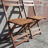 Foldable wooden chairs from the 50s