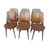 Suite of 6 chairs by Bistrot Baumann model Mondor 1960s