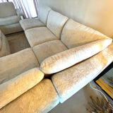 Modular corner sofa white pluche 7 elements