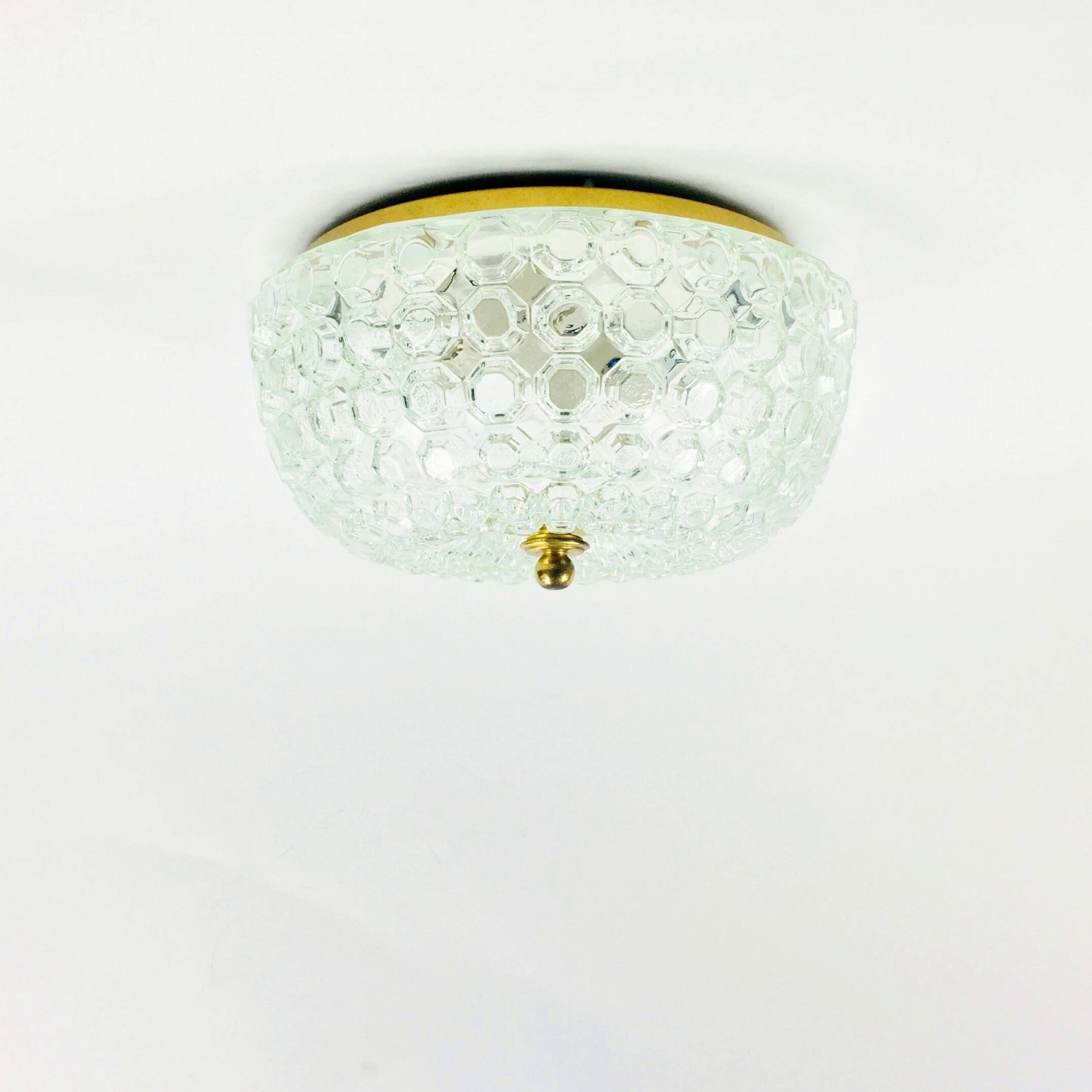 Large Mid-Century Bubble Glass Flush Mount/Ceiling Light by Helena Tynell for Limburg, Germany, 1960