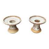 Mid-century Danish studio ceramic candle holders, 1960s, set of 2.