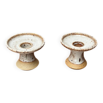 Bougeoirs en céramique de studio danois du milieu du siècle, années 1960, lot de 2