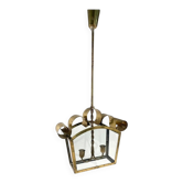 Lustre en laiton dans le style de Fontana Arte, Italie années 1950