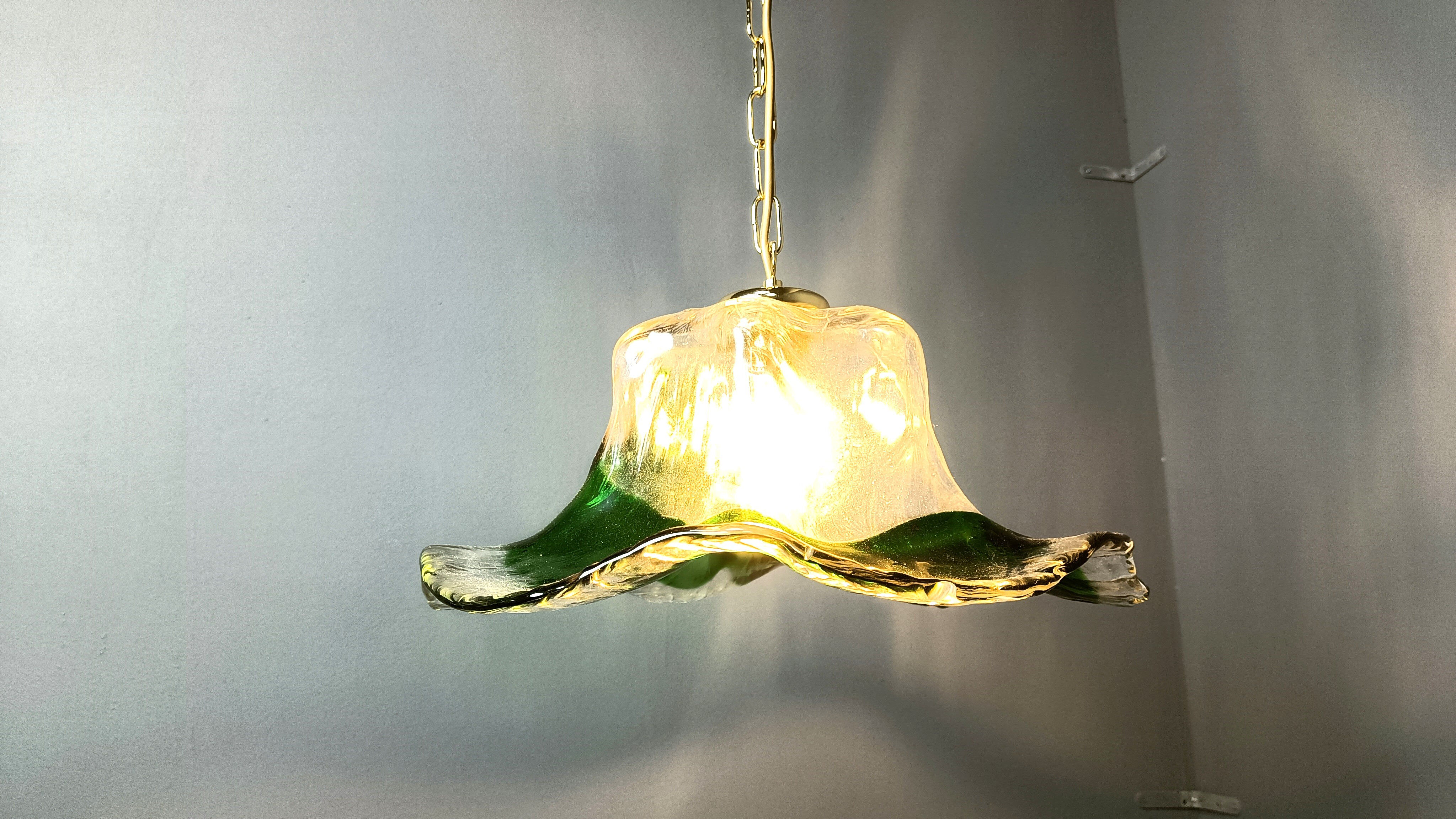 Vintage Murano glass pendant light, for Mazzega, 1960s