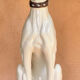 Large white glazed ceramic greyhound – signed – 92 cm