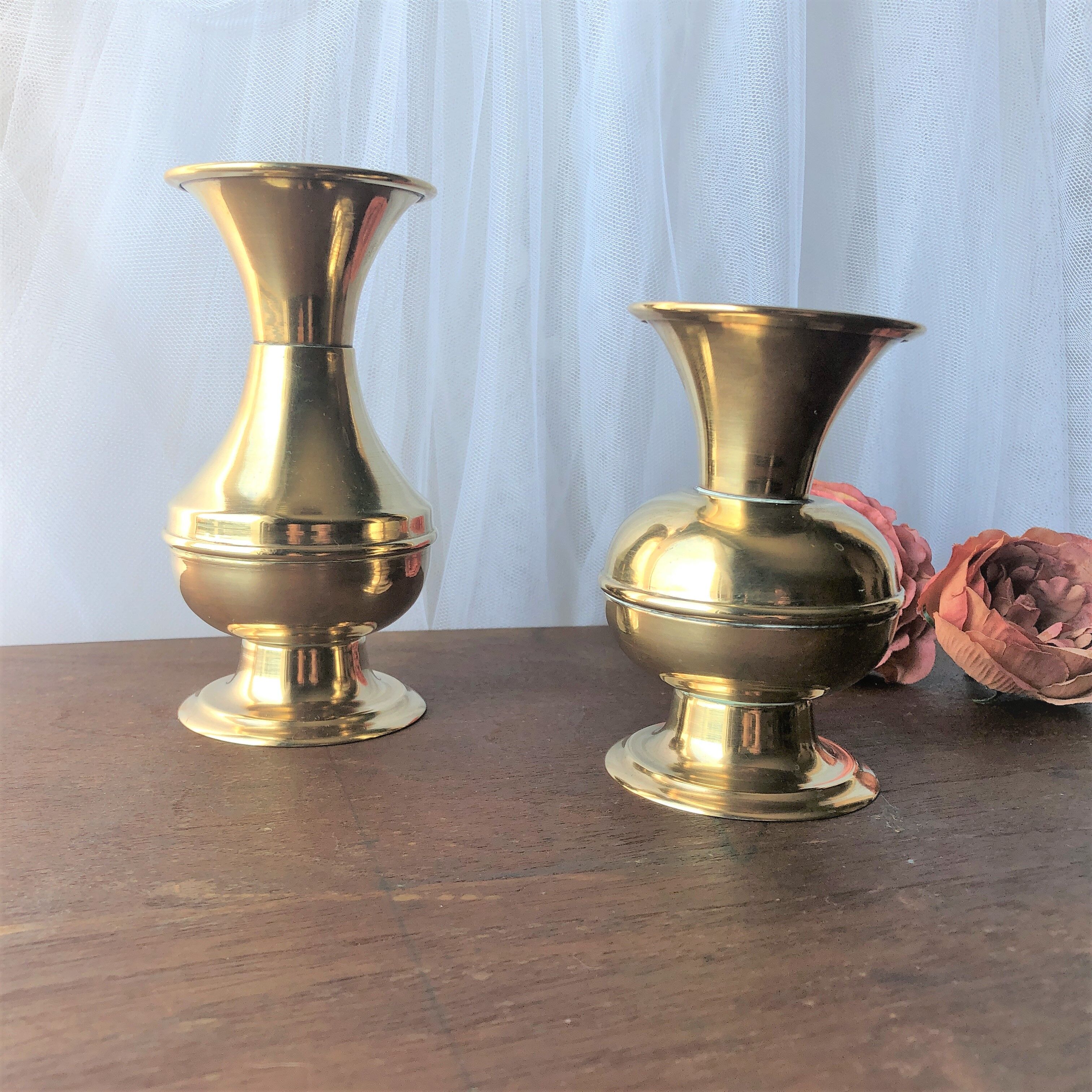 Gilded brass soliflore vase