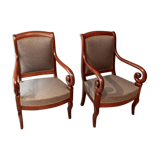 Pair of chairs of time restore mahogany