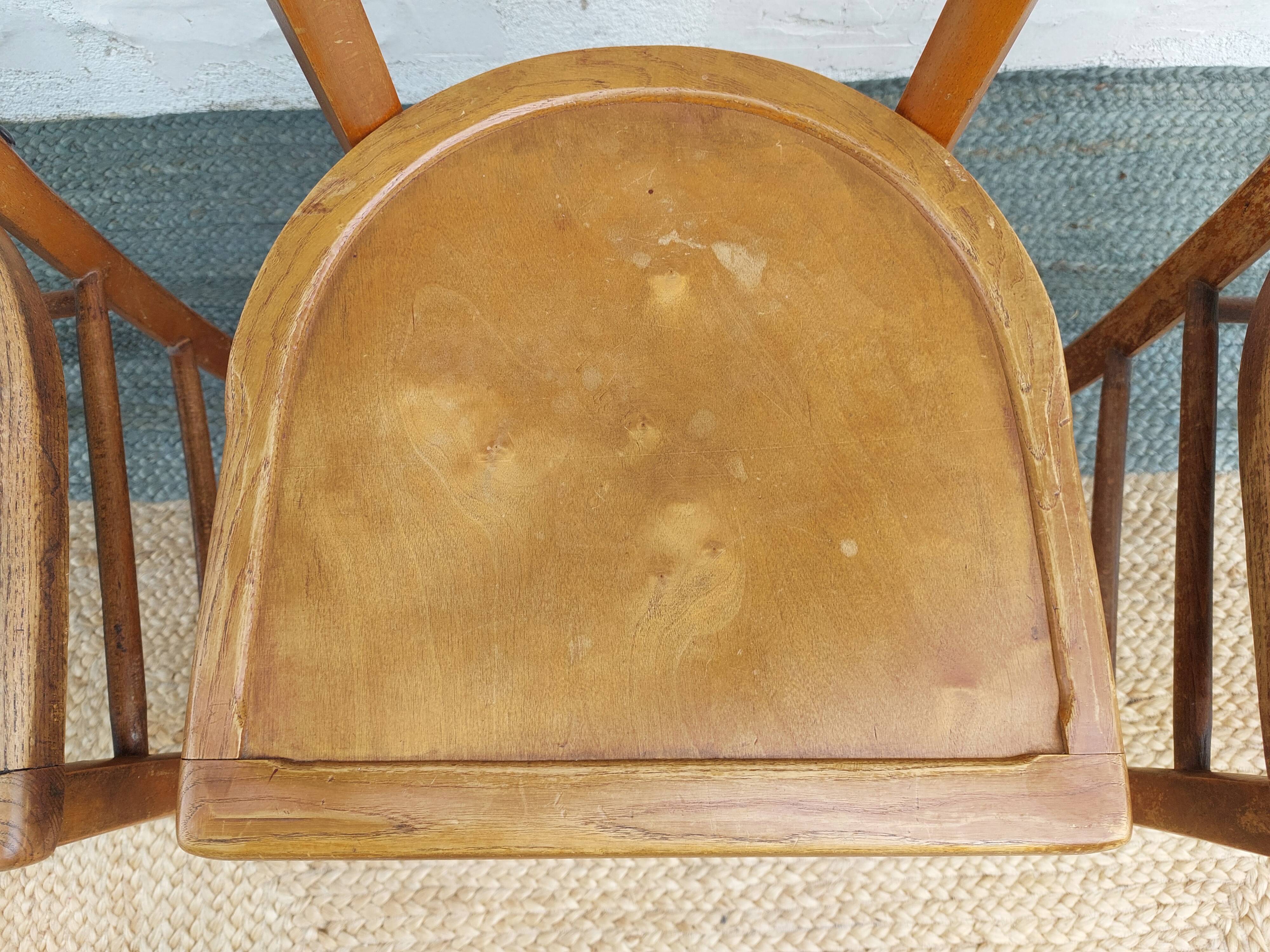 3 wooden bistro chairs