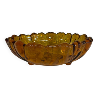 Large vintage amber glass bowl – 28 cm