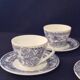 Set of six cups and saucers in opaline, vintage, RIVANEL