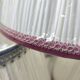 Set of 3 large vintage pleated fabric lampshades – trimmings –
