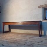 Monastery table, community table, 19th-century solid walnut console.