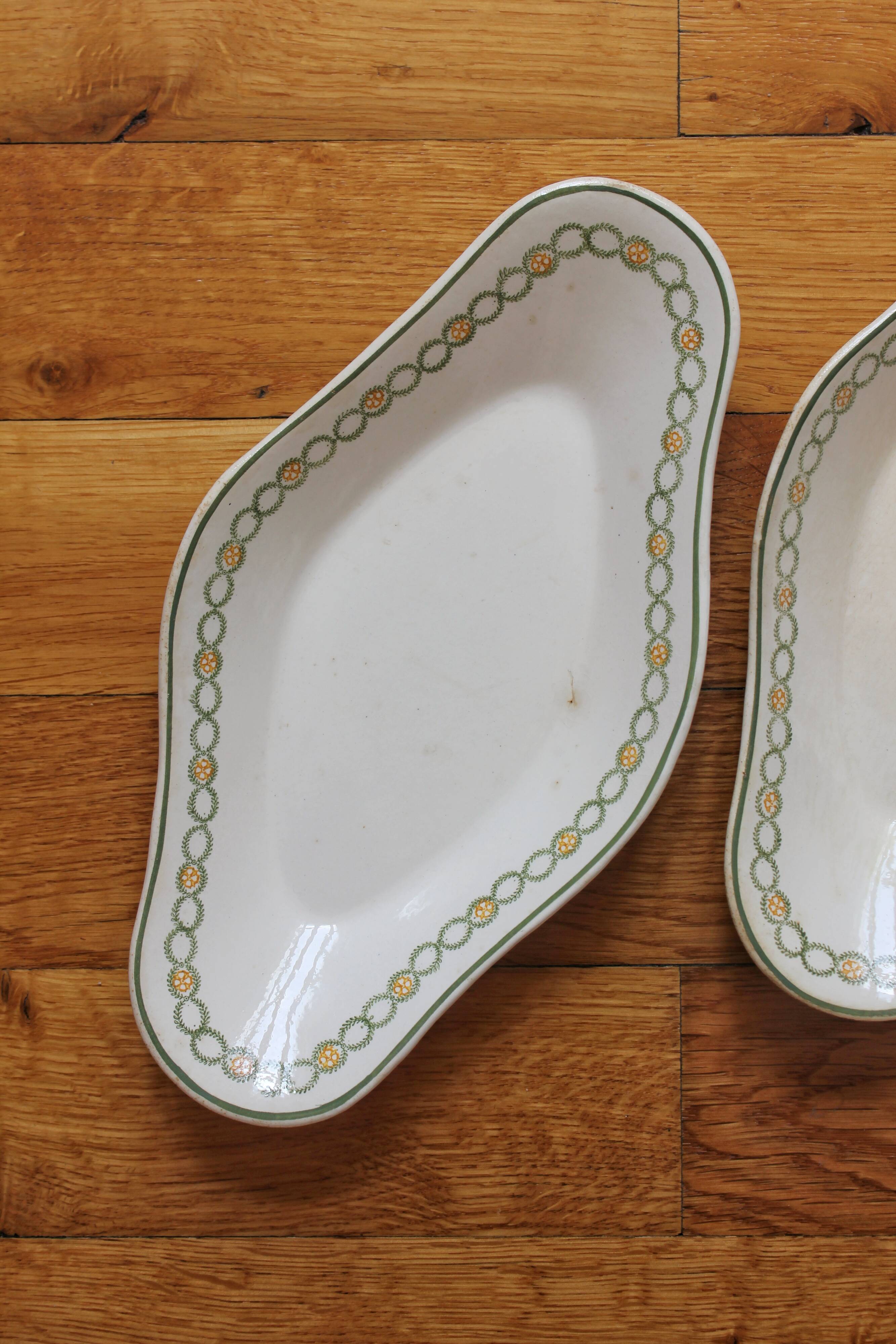 Set of 2 Longwy iron earthenware dishes