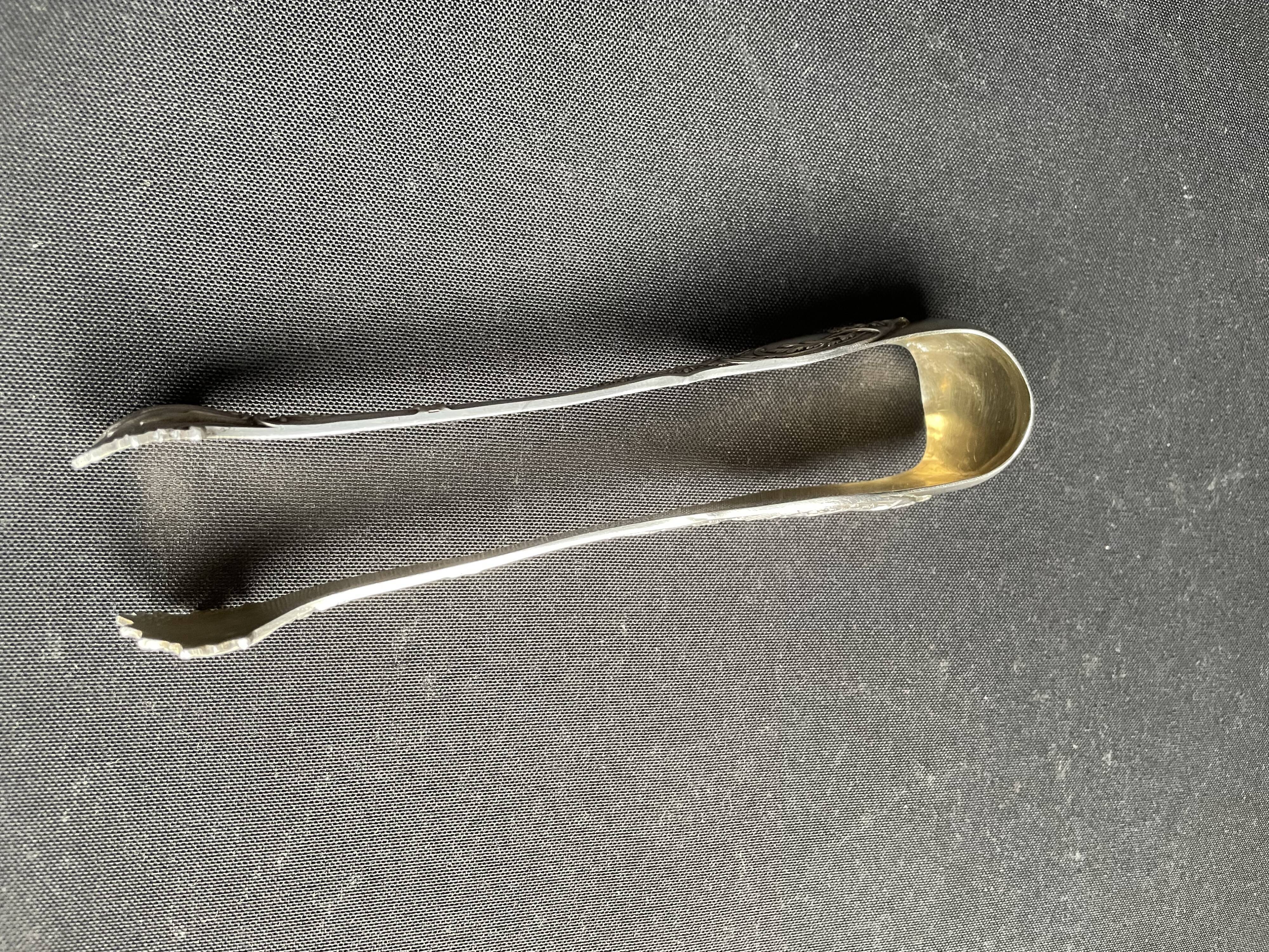 Silver sugar tongs 950/1000th of 51.20 g