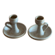 Set of 2 stoneware candlesticks from the marsh.