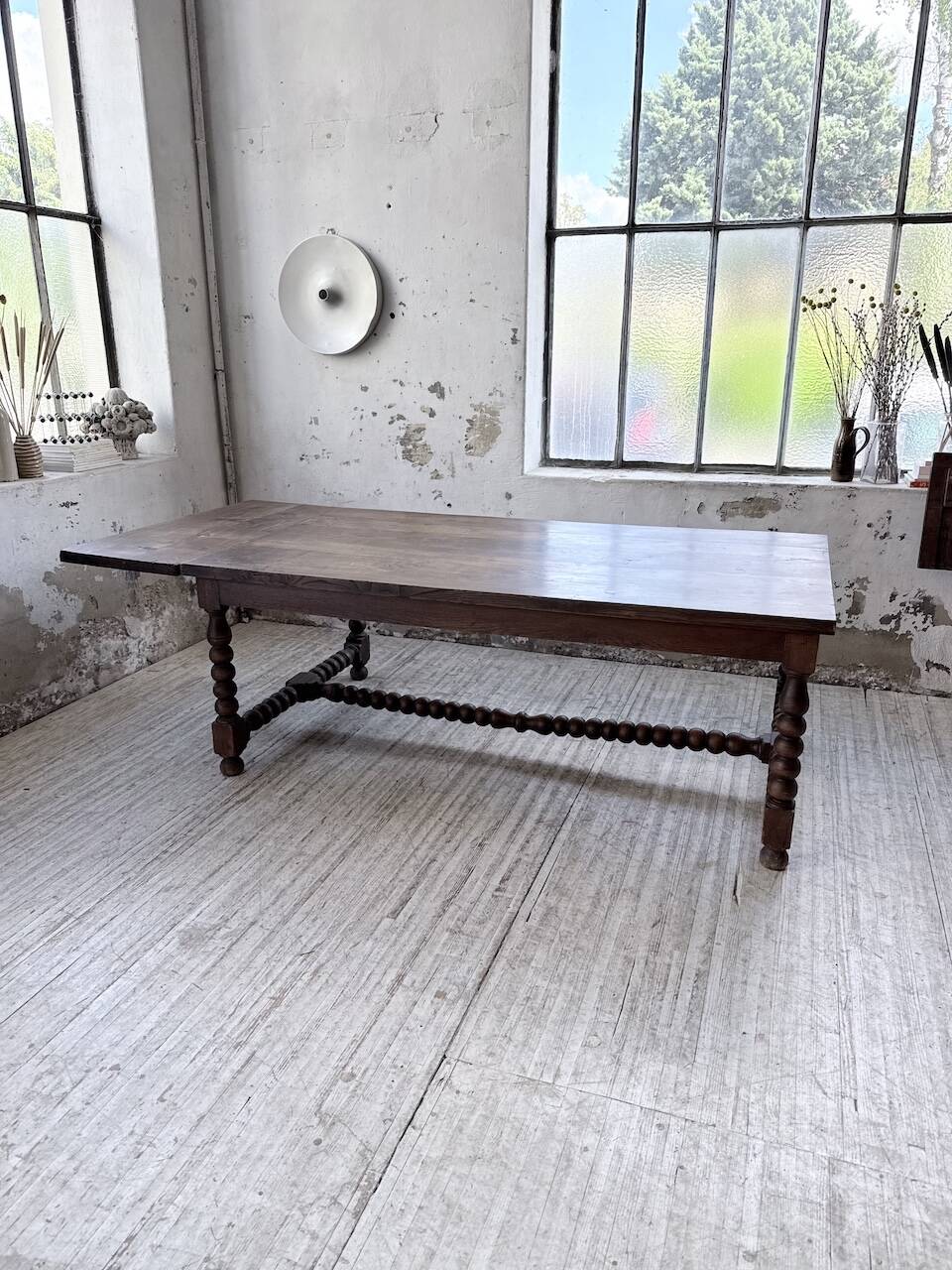 Solid oak table 1900 drapery style XL 280cm with extensions