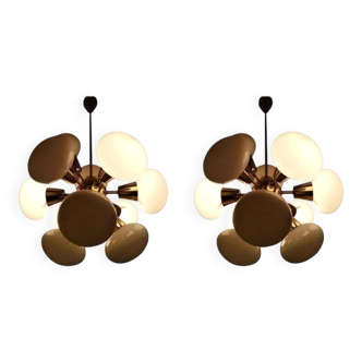 Pair of Space Age Sputnik Chandeliers by Kamenický Šenov, 1960s