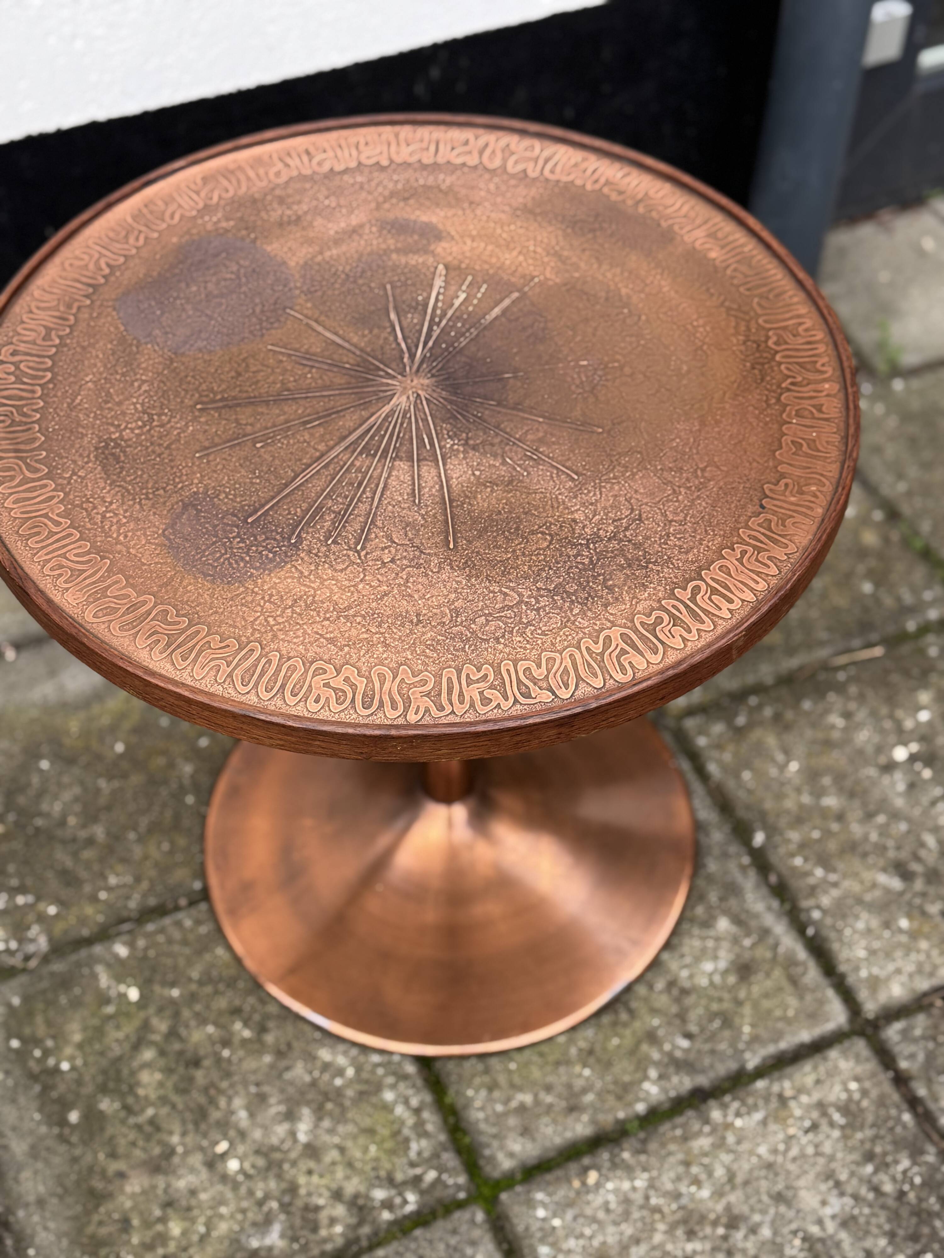 Mid Century Modern Copper Side Table
