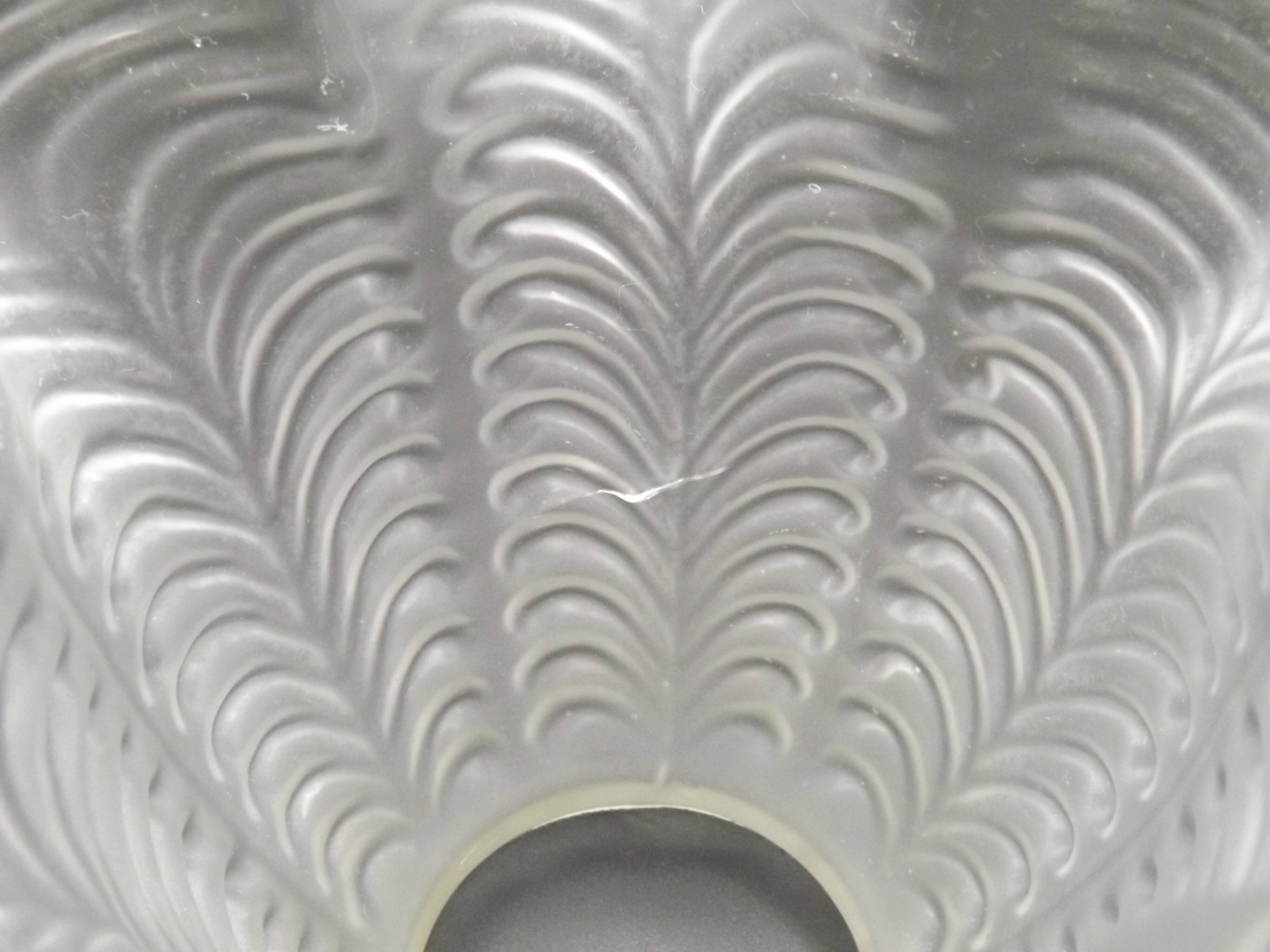 Replacement lampshade in vintage French opaque white glass with fluted edge 0183