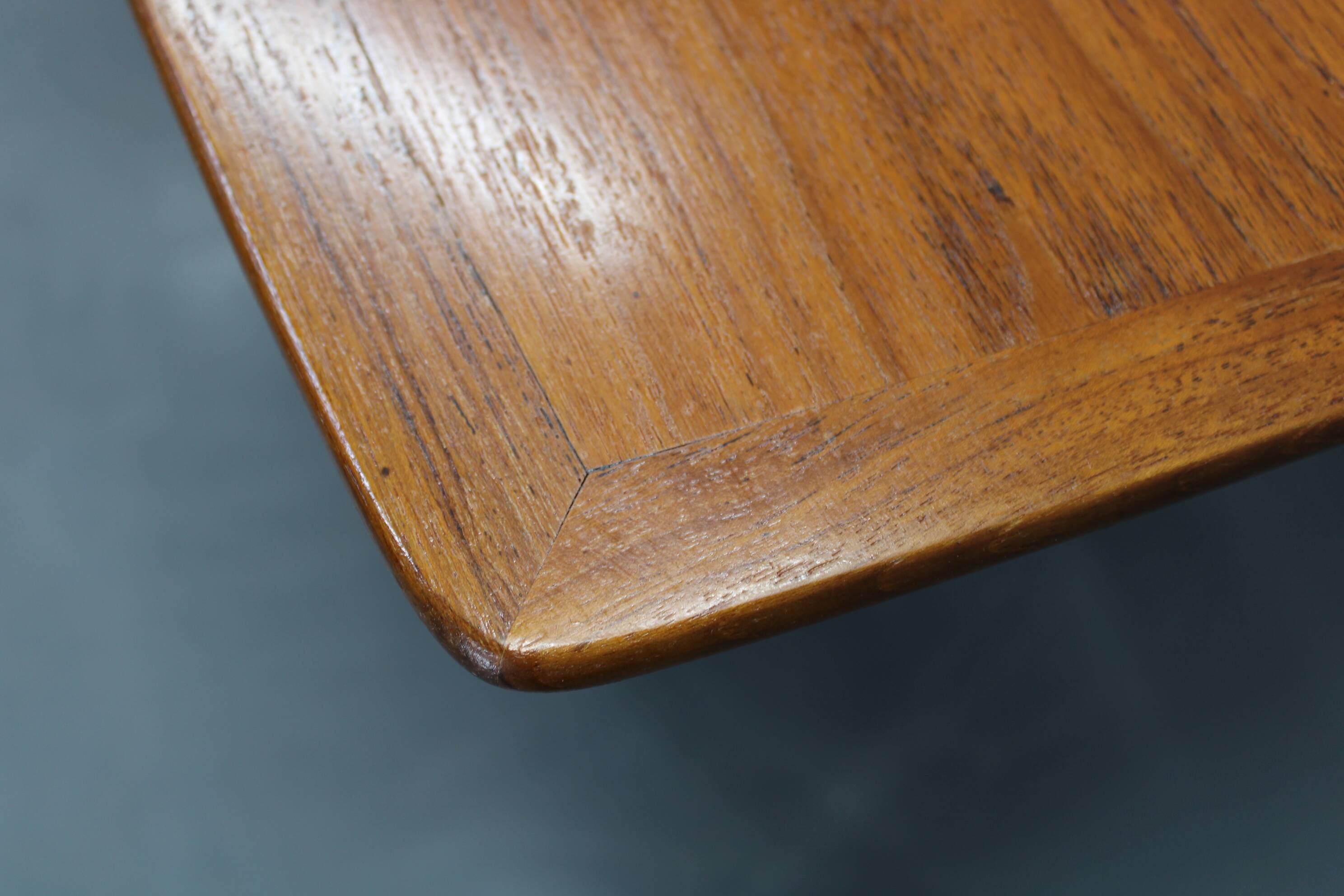 Danish midcentury coffee table with teak veneer and oak base, 1960s