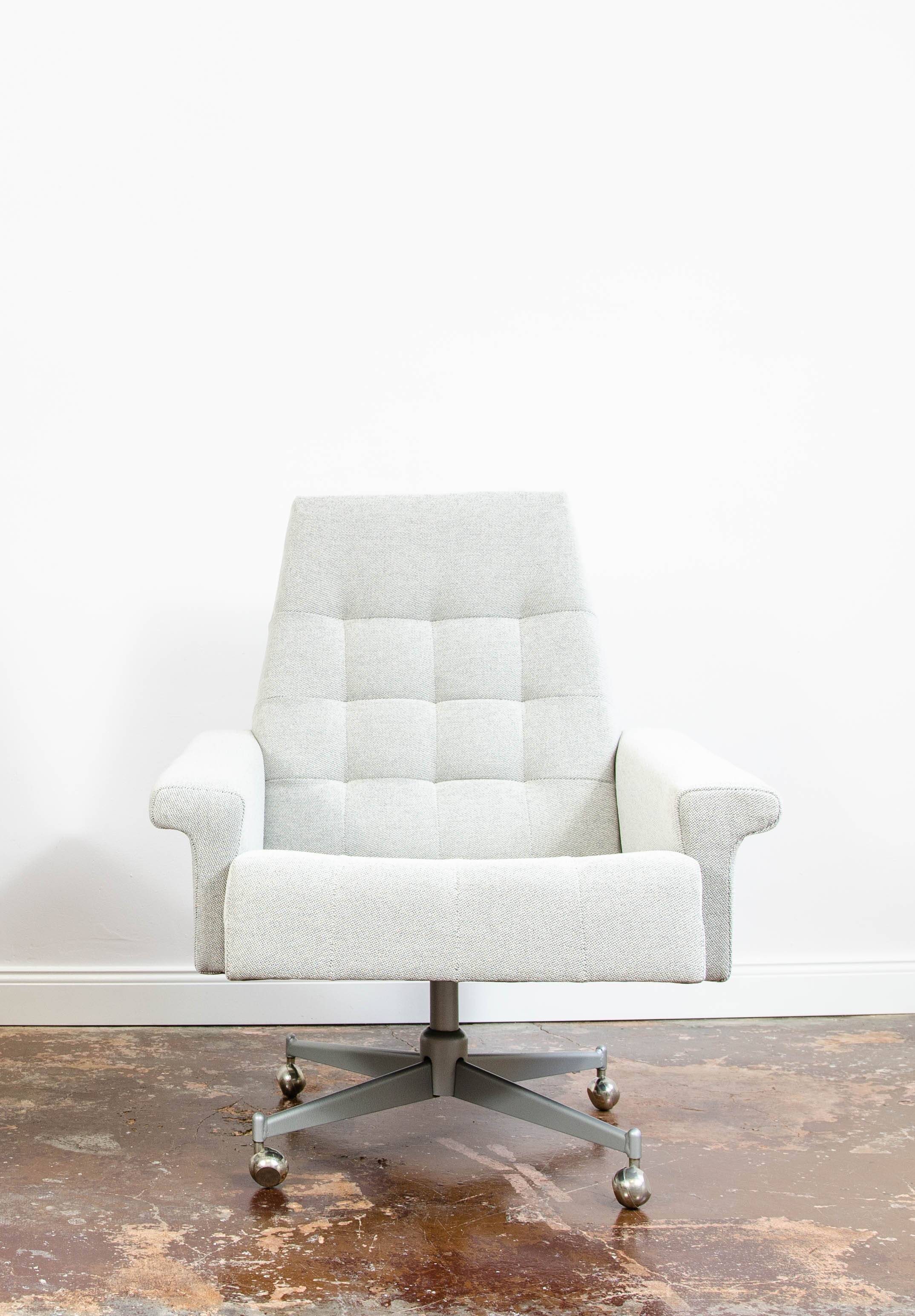 Office Chair From Up Závody On Metal Wheels, Czechoslovakia, 1970