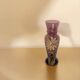 Legras Montjoye, purple enamelled glass vase with daisy pattern circa 1900