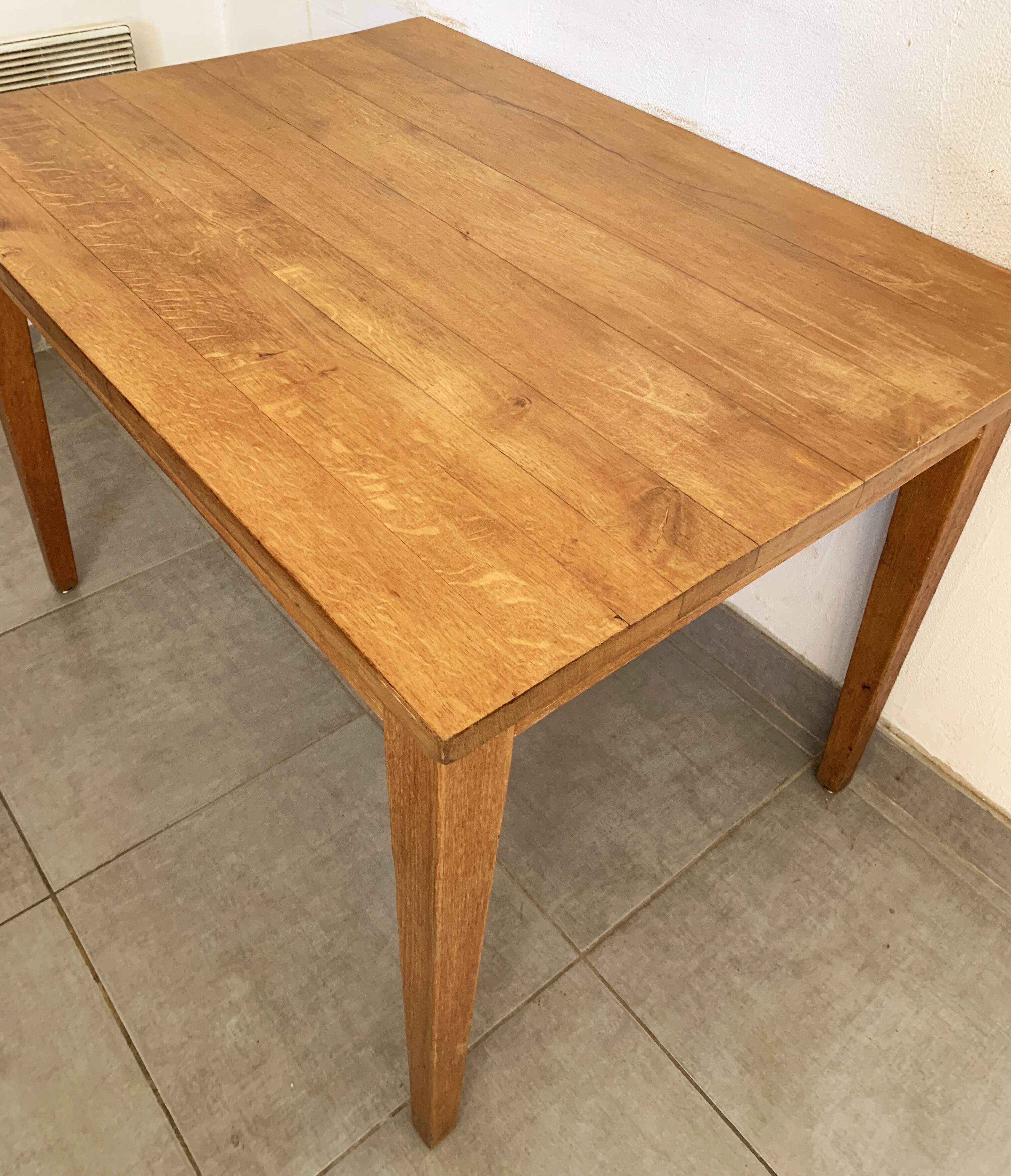 Table de ferme vintage ou bureau en bois massif