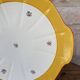 Plate with handles, ceramic serving dish with yellow border and floral decoration Sarreguemines