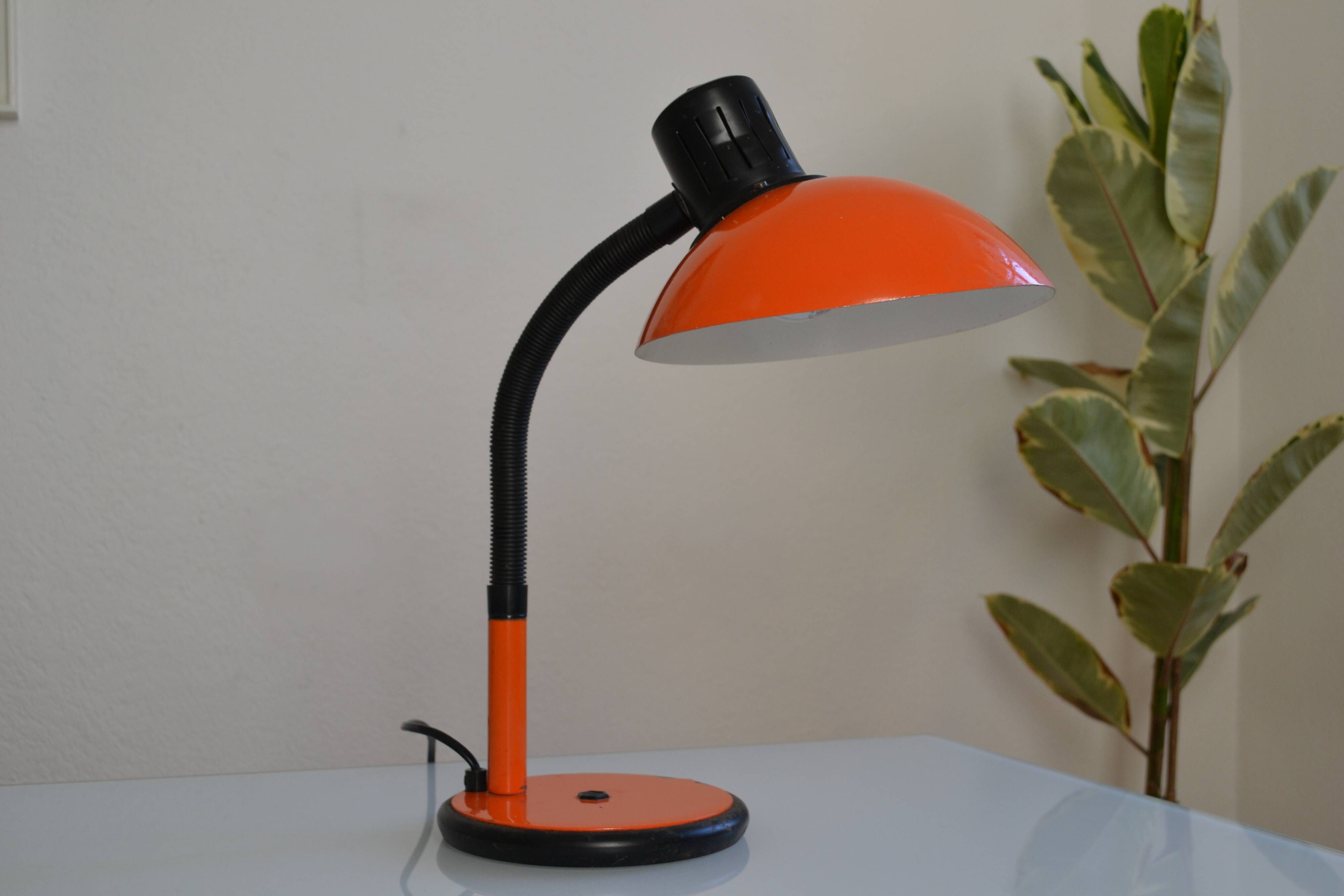 Vintage Aluminor France orange lamp from the 70s 1970
