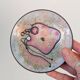 Enamelled copper bowl in pink and purple, abstract design from the 1960s.