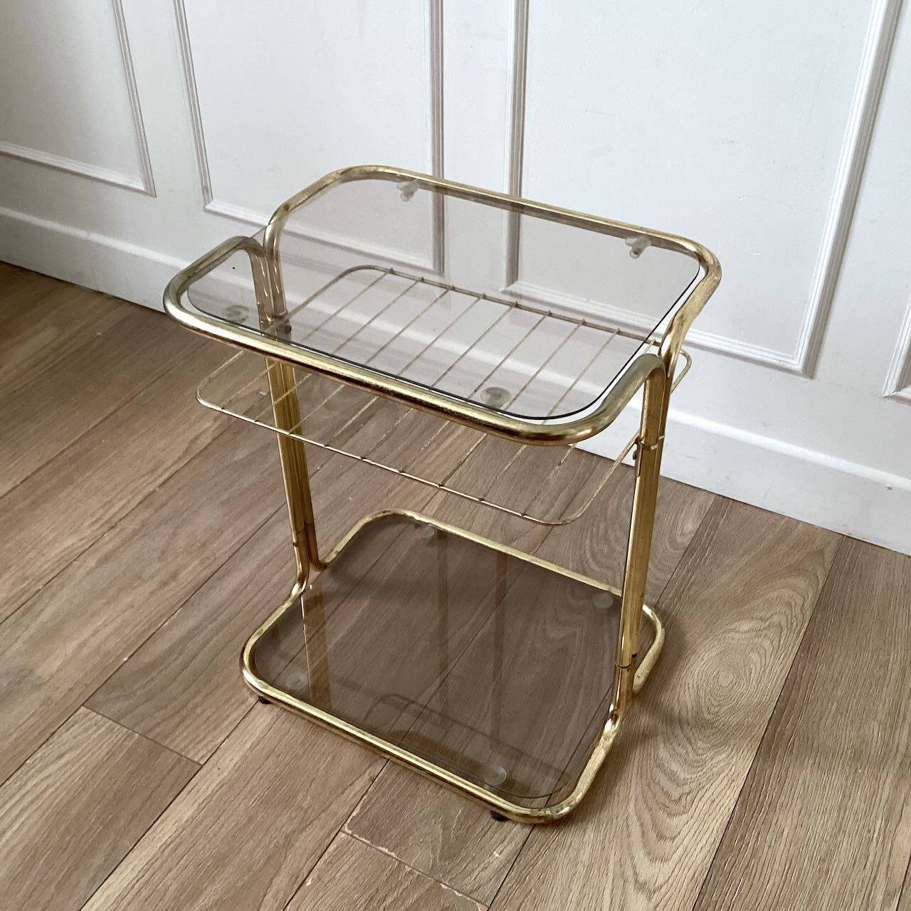Gold and glass side table