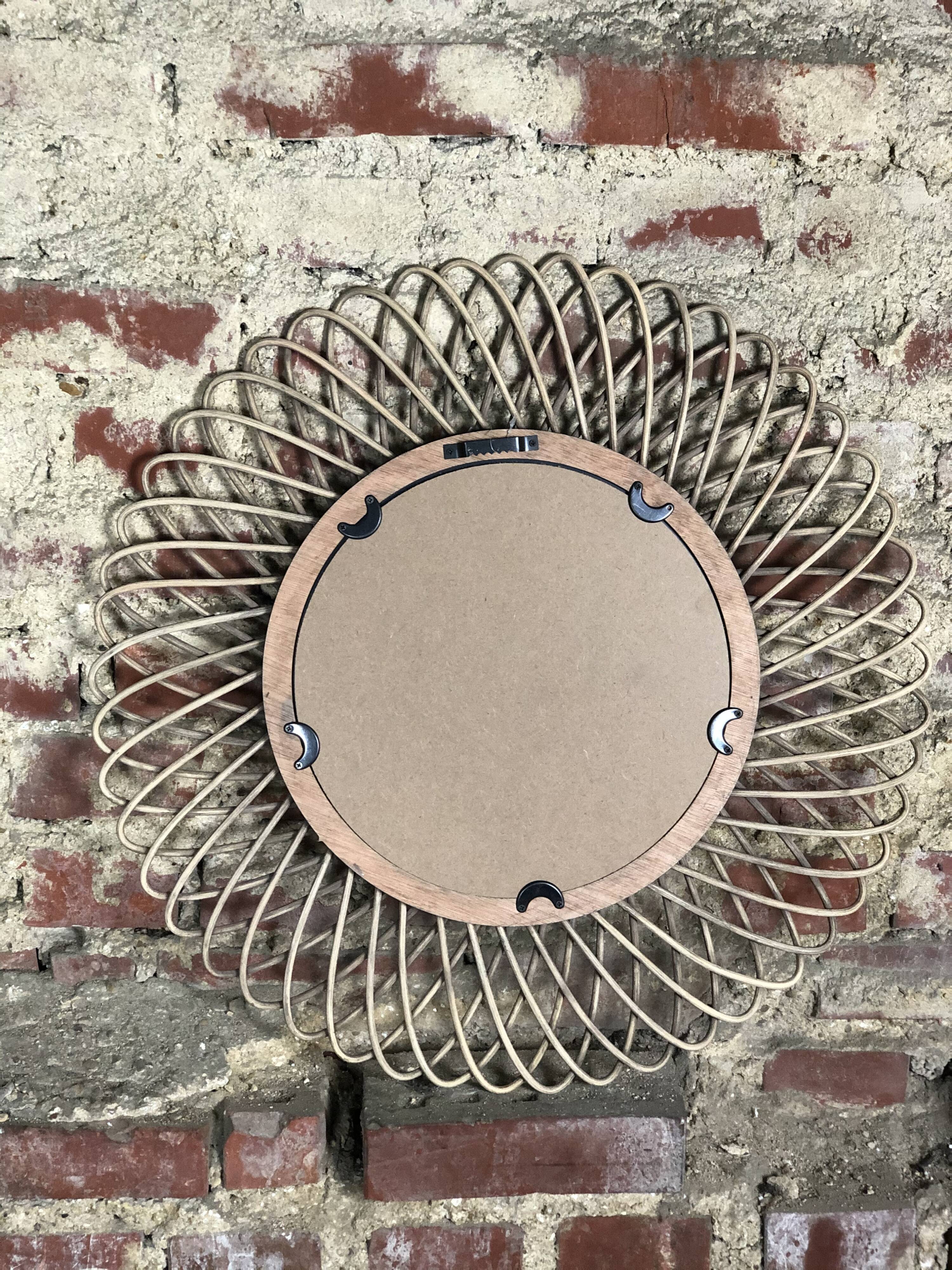 Natural braided rattan mirror diameter 58 cm