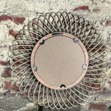 Natural braided rattan mirror diameter 58 cm