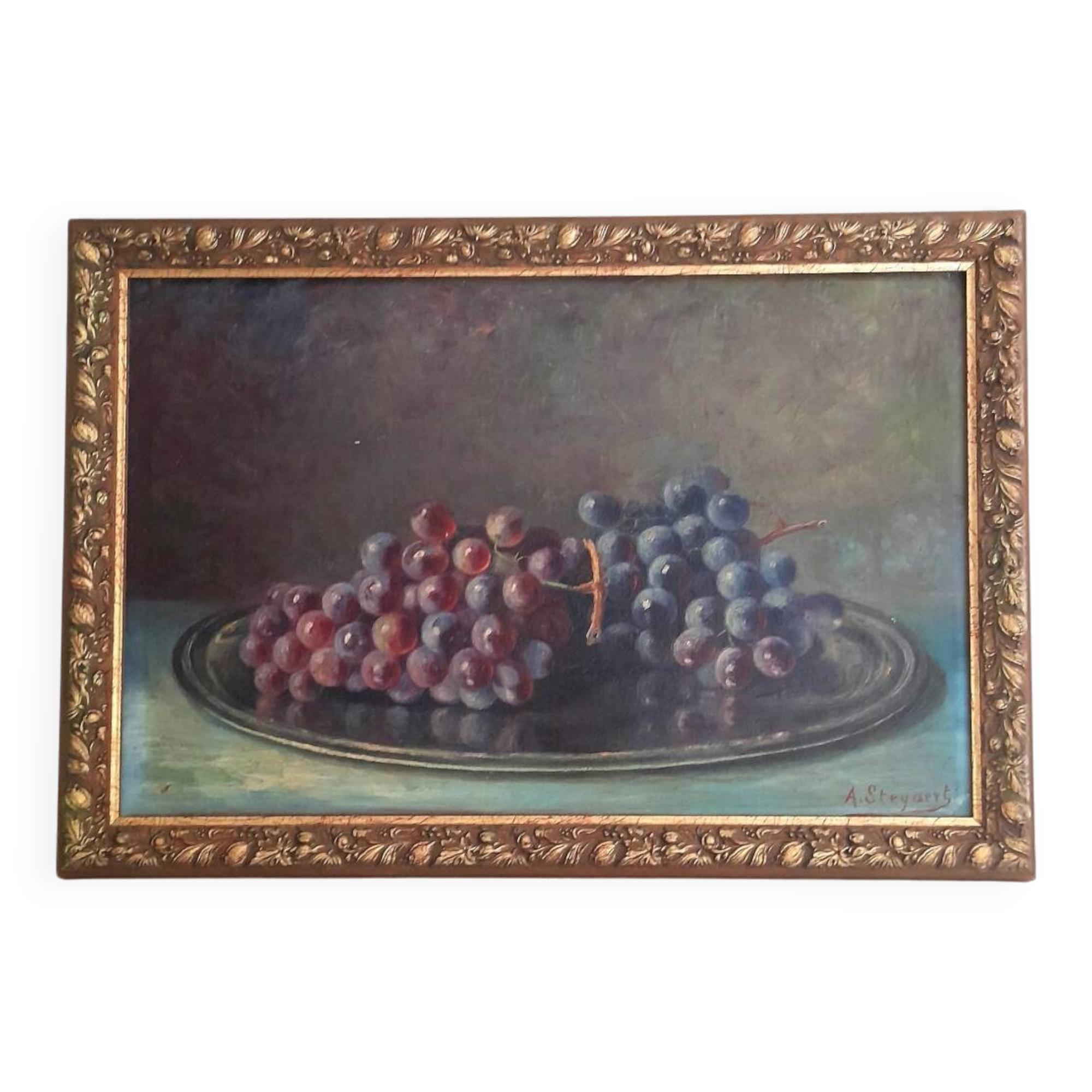 Still life with grapes oil on canvas Steyaert