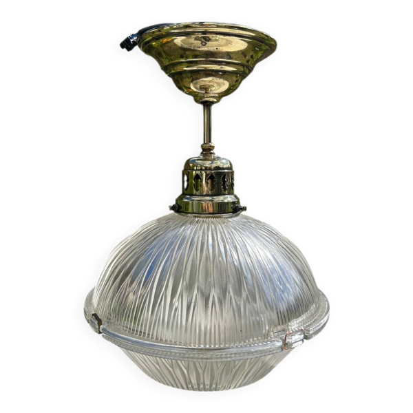 Suspension années 30 en verre prismatique