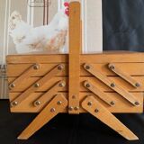 Worker drink sewing Scandinavian feet compass