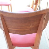 Lot of 6 ELF chairs in wood and vinyl