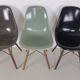 Chaises Eames Herman Miller DSW en grège clair / gris éléphant / vert écume de mer / noir