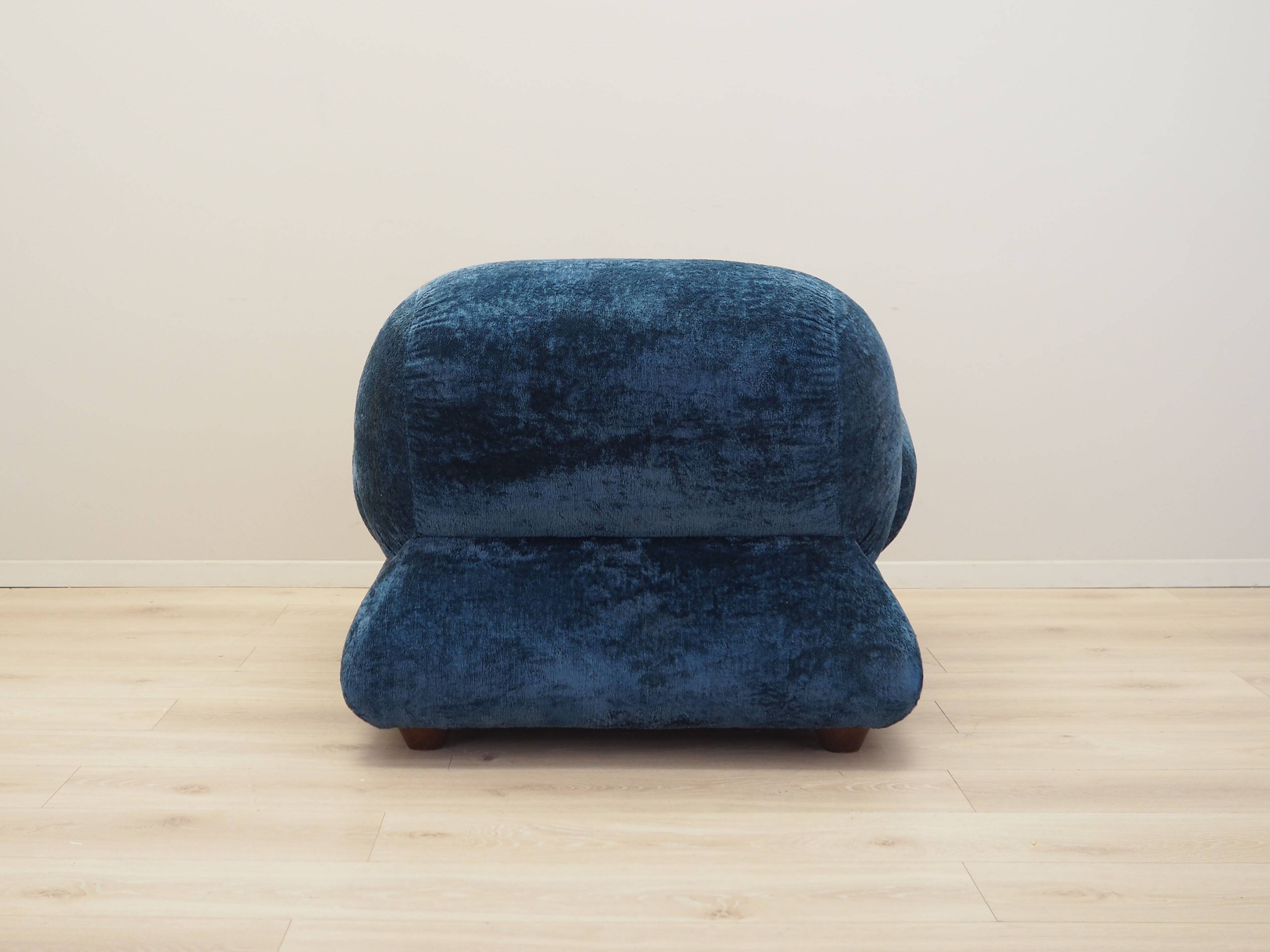 Blue armchair, Italian design, 1970s, production: Italy