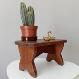 Antique solid oak stool