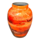 Antique Lacquered Orange Glass Vase Signed Jean Noel Bouillet