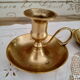 Set of 2 vintage hand candlesticks brass cellar rat