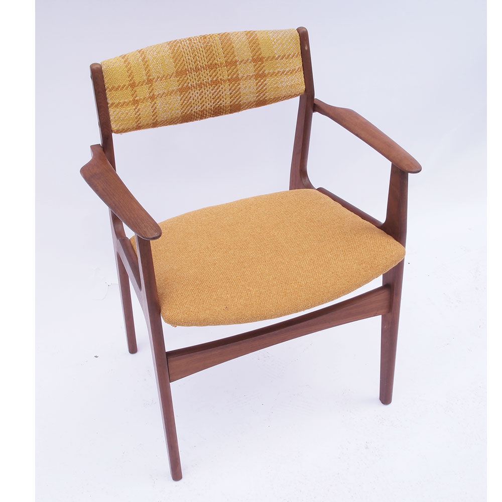 Scandinavian Danish vintage yellow armchair