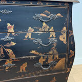 Chest of drawers with 3 drawers, Chinese decor, 20th century.