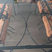 Table fer forge plein fabrique au mexique et 6 fauteuils