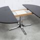 Round table rises and lowers Osvaldo Borsani black and chrome with extension